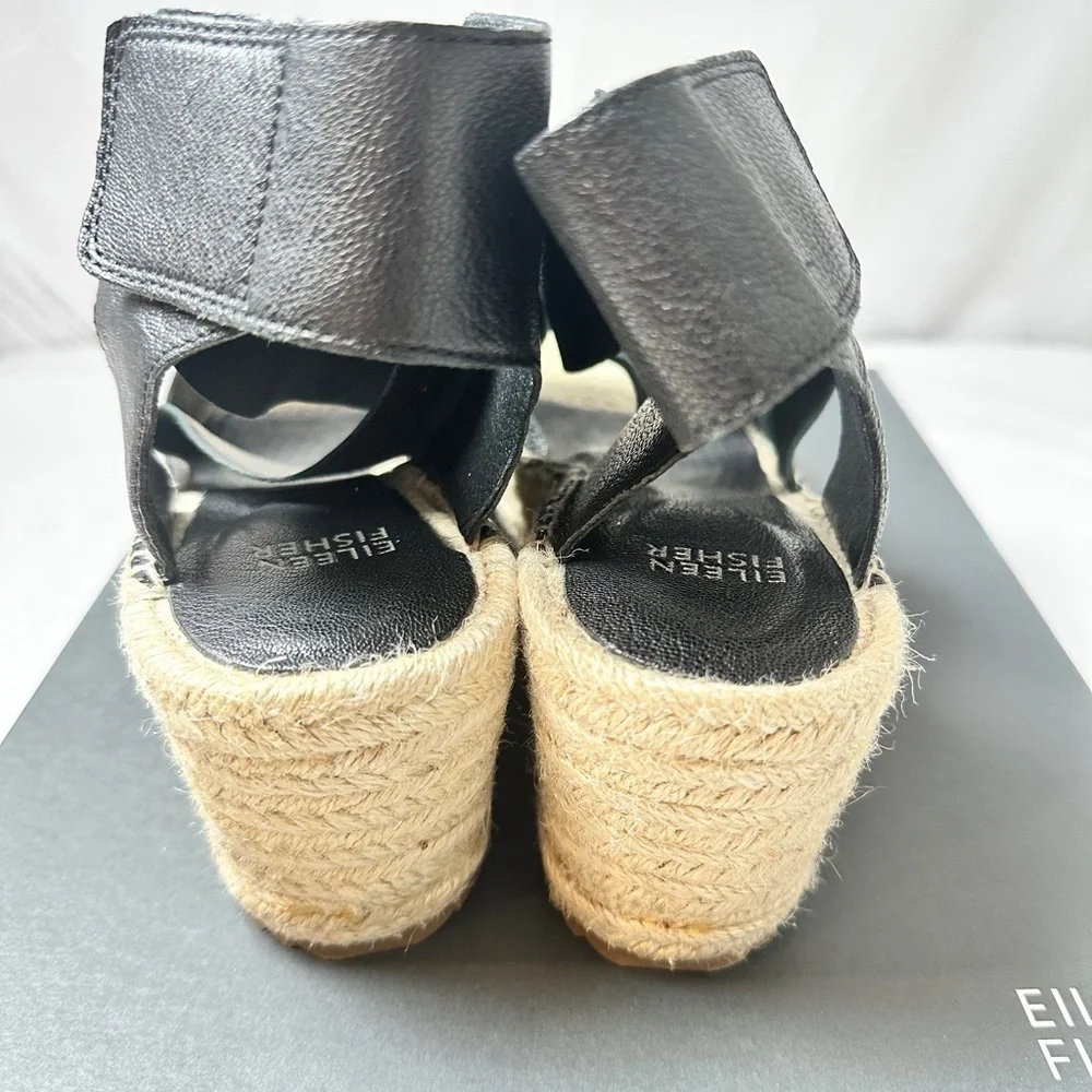 Eileen Fisher Willow Tumbled Espadrille Wedges (Size 9)